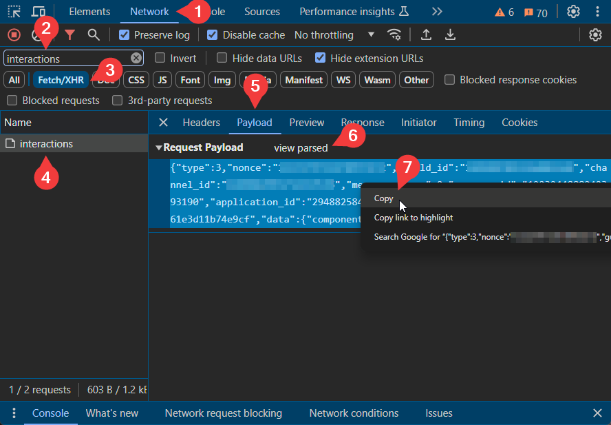 How to Copy JSON Payload | TOKENU